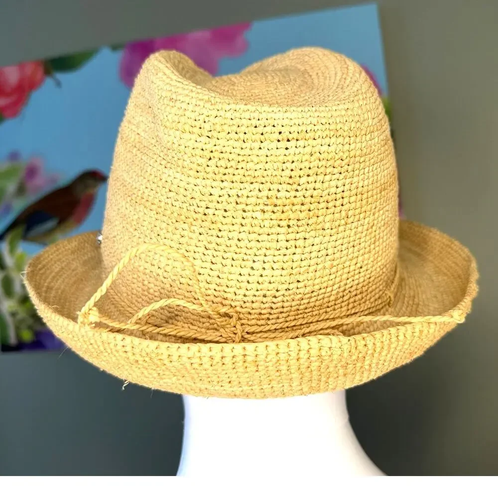 Helen Kaminski NWT Natural Raffia Sun Hat Golf Resort Vacation Womens One Size - Picture 7 of 11